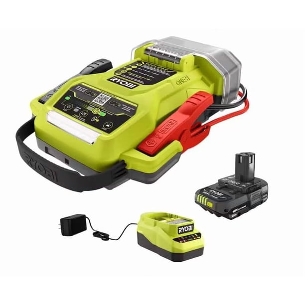 Arrancador RYOBI ONE+ 18V Inalámbrico 1600A con Luz de Trabajo LED