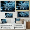 thumbnail image 4 of Designart "Holiday with Blue Snowflakes III" Landscapes Framed Wall Art Decor - Traditional Blue Winter Landscape Living Room Framed Canvas Art, 4 of 6