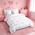 thumbnail image 2 of meiyoeat cute Seashell Bow 7-Piece Twin Bedding,Watercolor Coastal Style Bedding Comforter Set,Pink Reversible, 2 of 7