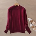 thumbnail image 4 of Women's Pullover Sweater Slim Fit Half High Neck Knitted Top Solid Color Casual Comfortable Spring Autumn Winter Turtleneck Blouse, 4 of 4