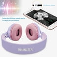 thumbnail image 5 of Riwbox WT-7S Kids Bluetooth Headphones Light Up, Foldable Stero Wireless Headset with Microphone and Volume Control for PC/Tablet/TV/Travel (Purple), 5 of 5