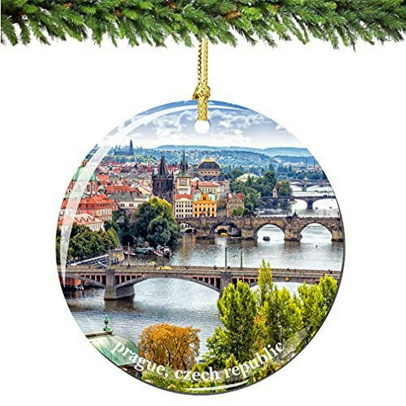 City-Souvenirs Prague Czech Republic Christmas Ornament, Porcelain 2.75 Inch Prague Christmas Ornaments