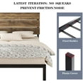 thumbnail image 3 of Allewie Full Size Rustic Country Style Wooden Headboard Metal Platform Bed with Strong Metal Slats, Light Brown, 3 of 8