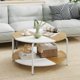thumbnail image 1 of GETHFSA 31.5” Round Coffee Table, 2-Tier with Storage Shelf - White & Natural Split-Color Top, Heavy Duty Metal Frame for Living Room, Apartment, Dorm, 1 of 11
