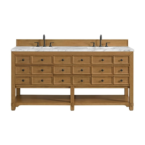 James Martin Vanities 505-V72-3Car Malibu 72" Free Standing Double Basin Vanity Set -