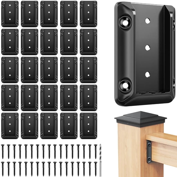 DN Mate 40 PCS Deck Railing Bracket Connectors for 2x4 (Actual 1.5�x3.5�) Wood Deck Railing Post to Handrail, Sta