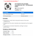 thumbnail image 2 of A/C Condenser Fan Assembly - Compatible with 1995 - 1999 Mitsubishi Eclipse 1996 1997 1998, 2 of 2
