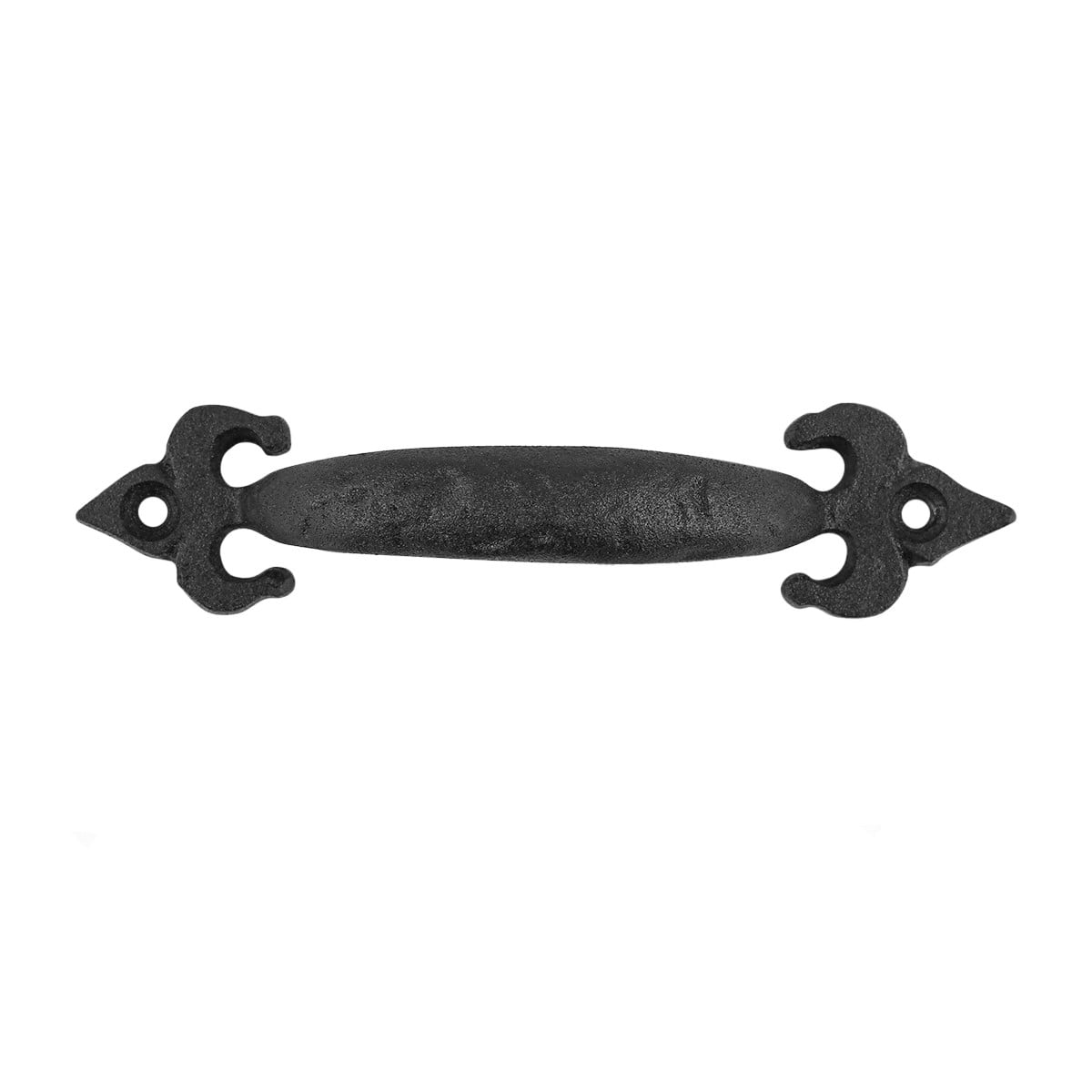 11 1/2 inch cast iron fleur de lis gate handle pull black 