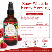 Dr. Colbert, MD Nano L-Glutathione Liquid Spray | Raspberry Flavor | by Divine Health | Nanonization | Superior Absorption | Includes Vitamin C | Sugar Free | 60 Servings | 4oz