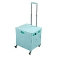 thumbnail image 1 of Collapsible Utility Cart Rolling Crate PP Strong with Telescopic Handle Lid Storage, Convenient Foldable Design Versatile Usage Load Capacity for Shopping Package Delivery Moving, 1 of 8