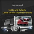 thumbnail image 3 of 3 Channel Dash Cam Front and Rear Inside1080P+48P+480P Three Way Car Camera 4” LCD Display Car Driving Recorder with Night Vision, 3 of 5