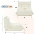 thumbnail image 3 of Morden Fort Big Bean Bag Chair for Adults, Faux Leather Bean Bag Sofa, Memory Foam Lounge Chairs with Ergonomic Design, Lazy togo chair for Living Room, Bedroom, Dorm, Office(White), 3 of 6