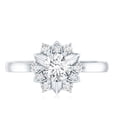 thumbnail image 4 of Rosec Jewels Lab Created Diamond Flower Engagement Ring for Women (EF-VS Quality Certified), 925 Sterling Silver, US 4.00, 4 of 8