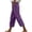Purple, variant on Seductiva Soft Leggings for Women Pants for Women Casual 2025 Summer Drawstring Elastic High Waist Linen Pants Wide Leg Cropped Trousers Loose Casual Pants