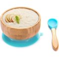thumbnail image 4 of Plato de bambú para bebé con ventosa antideslizante que incluye plato de succión para bebé, plato de alimentación con ventosa constante, cuchara para bebé a juego, juego de vajilla para bebé JFHHH pequeña, 4 of 4