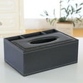 thumbnail image 4 of Mauxuk Premium Leather Remote Control & Tissue Box Organizer - Multifunctional Storage Box for Living Room, Office, Bedroom (9.45x6.69x3.74 in), 4 of 6