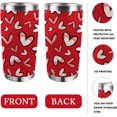 thumbnail image 4 of Red Love Hearts Tumbler with Lid and Straw, Valentine''s Day Gifts for Women, Anniversary Wedding Holiday Stainless Steel Travel Coffee Cup, 20oz Double Wall Vacuum Insulated Mug, 4 of 6