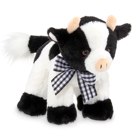 Bearington Tipper Plush Cow Stuffed Animal, 10 Inches
