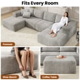 thumbnail image 3 of 39" x 30" Large Oversized Ottoman, Rectangle Floor Bench Plush Corduroy Footrest for sofa, Extra Seating for Living Room, No Assembly, 3 of 6