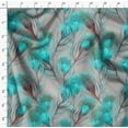 thumbnail image 4 of Soimoi Silk Fabric Peacock Feather Printed Fabric 1 Yard 42 Inch Wide, 4 of 4