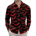 thumbnail image 2 of JGNGSHN Big and Tall Shirts for Men Long Sleeve Funny Spooky Season Bat Graphic Shirt Fashion Casual Tees Blouses Fall Clothes, 2 of 7