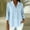 Light Blue women casual button down blouse a1, variant on Women's Casual Collard Button Down Blouse 3/4 Sleeve Open Front Solid Tunic Top Spring Fall Dressy Work Shirt Vacation Outfits, Red 2XL