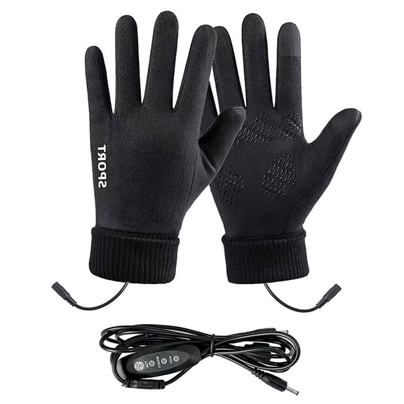 Usb Heated Gloves with Temperature Control | Touchscreen Compatible Fingertips | Soft Fleece Lining & Anti-Slip Grip | Winter Warmth for Outdoor Activities