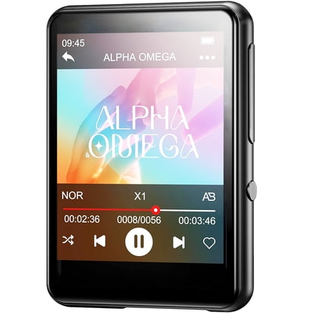 OAZOUF 32GB MP3 Player with Upgrade Bluetooth 5.3, Portable MP3 Player with 2.4’’ Touch Color Screen, Built-in Speaker, FM E-book Alarm Stopwatch, Black