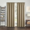 thumbnail image 2 of (2 pack) Eclipse Samara Solid Blackout Curtains, Single Curtain Panel, 84 Inch Long Blackout Curtains, 42" W x 84" L, Latte, 2 of 8