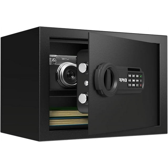 Deluxe and Lock Box Money Box Digital Keypad Box Steel Alloy Drop Keypad Lock Perfect for Home Office Hotel Jewelry Gun Cash Use Storage Cubic Feet