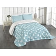 thumbnail image 3 of Ambesonne Cartoon Quilted Bedspread Set 3 Pcs, Cartoon Polar Bears Art, King Size, Pale Blue White, 3 of 5