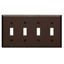 Leviton 85012 Brown Four Gang Toggle Light Switch Wall Plate