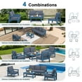 thumbnail image 6 of SERWALL Outdoor Patio Furniture Set, 6-Piece HDPE Outdoor Sofa Set Patio Conversation Set, Blue Frame with Grey Cushions, 6 of 6