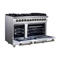 thumbnail image 6 of Forno Massimo 48 Inch Freestanding Dual Fuel Range in White with Antique Brass Accessories, 8 Burners, 6.58 cu. ft. Convection Oven, 6 of 14