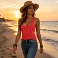 thumbnail image 4 of cocolona Summer Womens Racerback Tank tops Crew Neck Sleeveless Workout Yoga Shirts Loose Casual Running Tees, 4 of 7