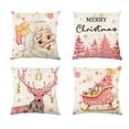 thumbnail image 3 of Toystoory Funda de almohada hecha con lino, decoración fácil de poner, funda de almohada única de dibujos animados de Papá Noel Kits de decoración para fiestas, 3 of 6