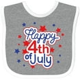 thumbnail image 3 of Inktastic Happy 4th of July in Red and Blue with Stars Boys or Girls Baby Bib, 3 of 4