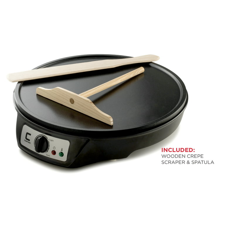 Detachable Electric Crepe Maker Griddle - Griddle Easy Cleaning Nonstick 12  Inch, Adjustable Temperature Control, Wooden Spatula & Batter Spreader  Included 