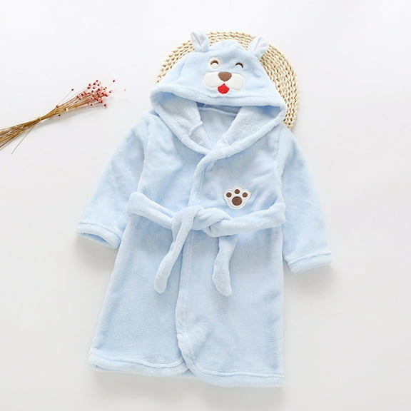 SXcggal Bathrobes Kids Baby Boys Pajamas Cartoon Flannel Hooded Night-Robe Girls Sleepwear Warm Toddler Girls Coat&jacket Cute Breathable Cozy Babys Swimwear