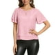 thumbnail image 5 of Craaazy Women's Sparkle Short Sleeve Top with Scallop Hem and Round Neck Gifts, 5 of 9