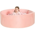 thumbnail image 1 of TrendBox 47inch Extra Large Memory Foam Ball Pit for Baby, Coral Fleece Toddler Soft Round Ball Pool - Light Pink, 1 of 7