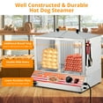 thumbnail image 3 of Garvee 38 QT Hot Dog Steamer with Bun Warmer,Adjustable Temperature,Glass Sliding Door,Steaming 100 Hot Dogs & 50 Buns, 3 of 8