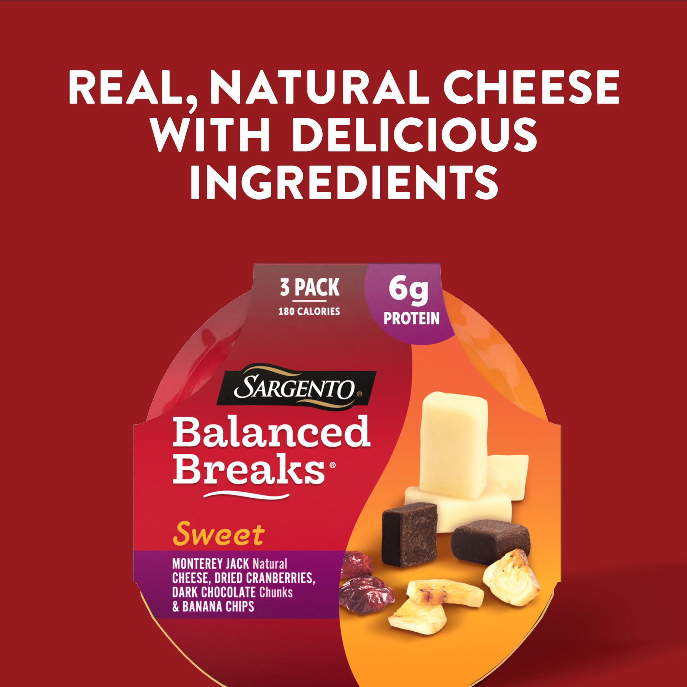 Sargento® Sweet Balanced Breaks® Monterey Jack Cheese, Dried Fruit, and Chocolate Chunks