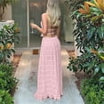 thumbnail image 6 of Two Piece Maxi Skirt Sets for Women Summer Backless Halter Beach Top Long Skirt Going Out Set 2 Piece Outfits Pink XL, 6 of 7