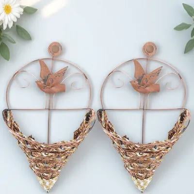 LEDMOMO Wall Hanging Flower Pot Wall Hanging Flower Basket Coffee Plastic 2Set