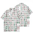 thumbnail image 3 of Blusas gráficas de Mahjong de estilo hip hop, camisetas rojas con estampado 3D de Mah-jongg para hombre, ropa informal de manga corta, ropa de calle para hombre y niño, top con solapa, 3 of 5