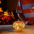 thumbnail image 7 of Glass Pumpkin Lights with Timer Fall Decor Pumpkins Decoration LED Lighted Collectible Thanksgiving Autumn Harvest Figurine Fall Halloween Decorations for Home Tables Centerpieces Decorative, 7 of 7