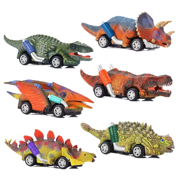 unids/set niños simulación dinosaurio juguete tirar hacia atrás modelo de tiranosaurio juguete vehículos de carreras niños regalo de Navidad
