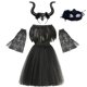 thumbnail image 1 of Maléfica disfraz de Halloween Cosplay niñas bautizo negro Glam fiesta graduación tutú vestido niños demonio reina bruja ropa Vestidos6-7Y Gao Jinjia LED, 1 of 2