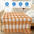 thumbnail image 4 of Orange Plaid Cooling Blanket,Lightweight Breathable Summer Throw Blanket with Double Sided Cold Effect,Gradient Geometric Buffalo White Checkered Picnic Blankets Bed Sheet for Hot Sleepers 50"x60", 4 of 8